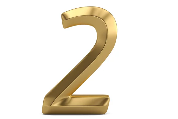 Golden 3D numeral isolado sobre fundo branco. Ilustração 3D . — Fotografia de Stock