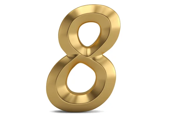 Numeral 3D dorado aislado sobre fondo blanco. Ilustración 3D . — Foto de Stock