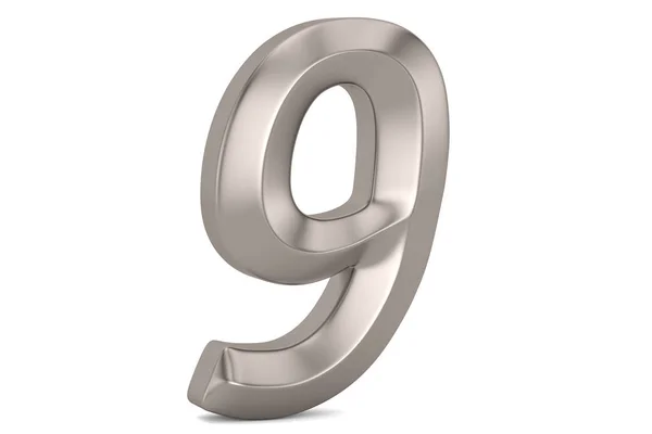 Aço numeral 3D isolado no fundo branco. Ilustração 3D . — Fotografia de Stock