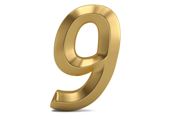 Golden 3D numeral isolado sobre fundo branco. Ilustração 3D . — Fotografia de Stock