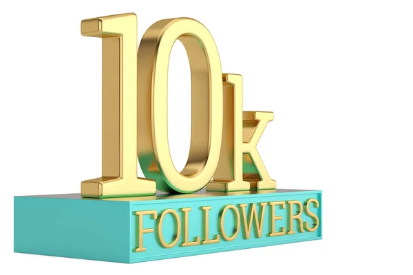 10k followers merci logo 3D isolé sur fond blanc 3D — Photo