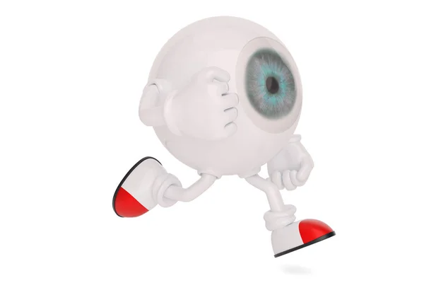 Caráter de desenho animado Eyeball isolado no fundo branco. illus 3D — Fotografia de Stock