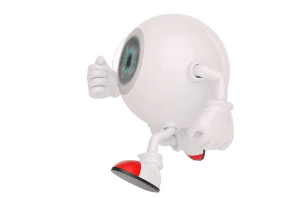 Eyeball rajzfilmfigura izolált fehér háttér. 3D illus — Stock Fotó