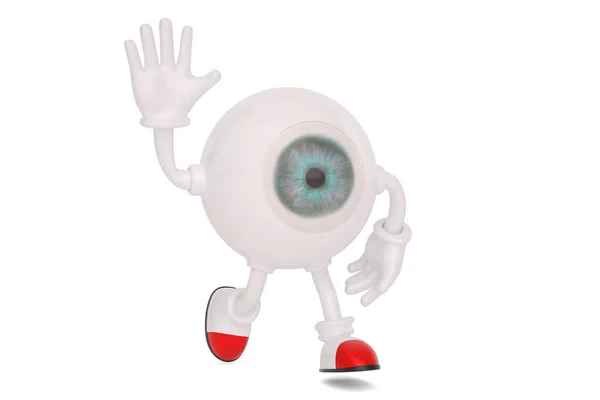 Personaje de dibujos animados globo ocular aislado sobre fondo blanco. Ilius 3D — Foto de Stock