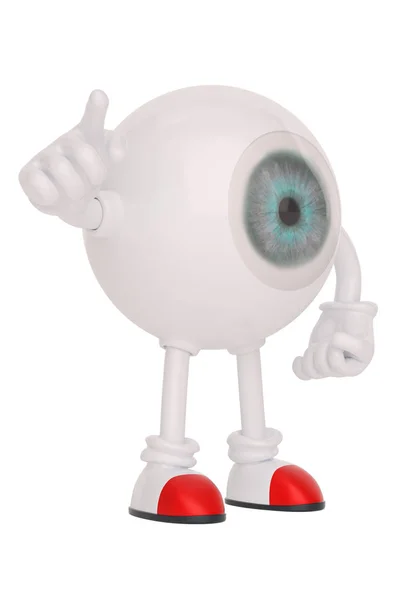 Eyeball çizgi film karakteri beyaz arka plan üzerinde izole. 3d illus — Stok fotoğraf