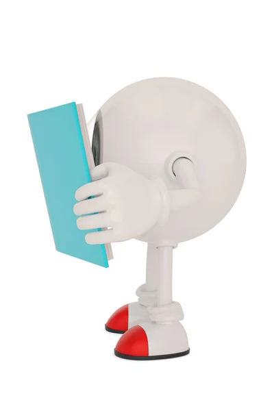Personaggio bulbo oculare e libro isolato su sfondo bianco. Malattia 3D — Foto Stock
