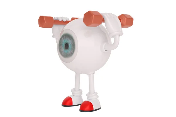 Caráter de desenho animado Eyeball isolado no fundo branco. illus 3D — Fotografia de Stock