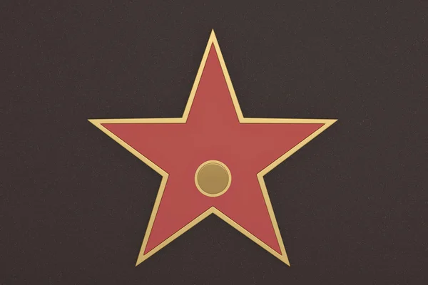 Estrela 3D vermelha sobre fundo preto. Ilustração 3D . — Fotografia de Stock