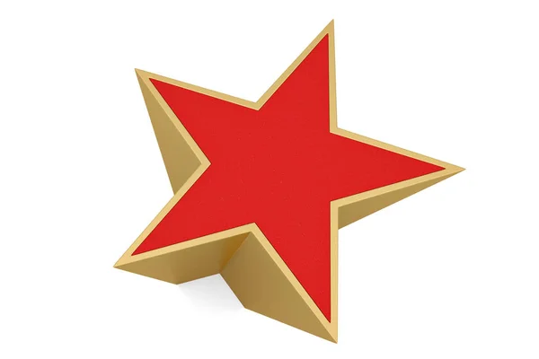 Czerwona gwiazda 3D wyizolowana na białym tle. ilustracja 3D. — Zdjęcie stockowe