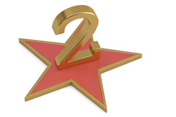Golden Number On Star Podium. 3D illustration. — Stock Photo, Image