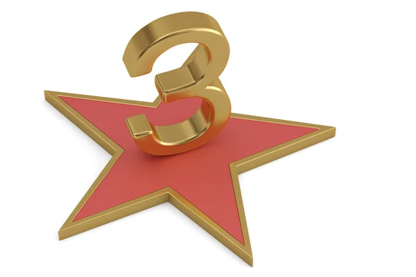 Número Dourado no Star Podium. Ilustração 3D . — Fotografia de Stock