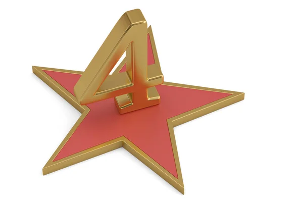 Golden Number On Star Podium. 3D illustration. — Stock Photo, Image