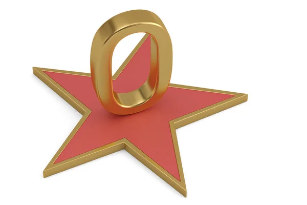 Golden Number On Star Podium. 3D illustration. — Stock Photo, Image