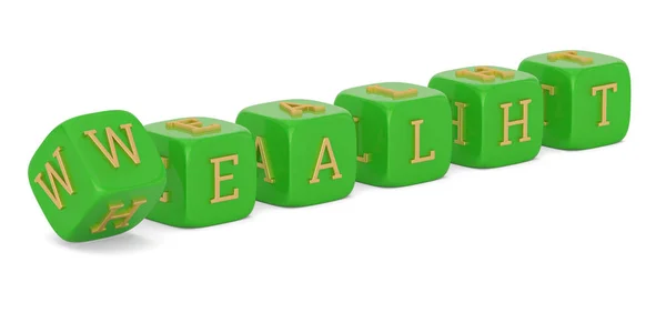 Wealht i healht Cube izolowane na białym tle, 3D Illustra — Zdjęcie stockowe