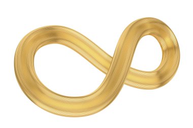 Soyut 3d çizgileri beyaz arkaplanda izole edilmiş altın çizgiler. 3d 