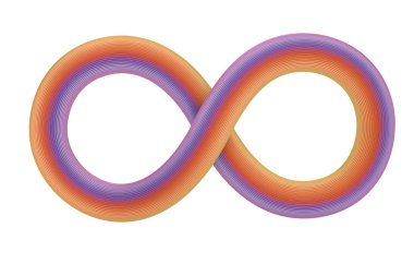 Beyaz arkaplanda izole edilmiş renkli 3D soyut çizgiler. 3d illu