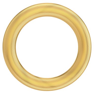 Soyut 3D altın çember beyaz arka planda izole edildi. 3d illus