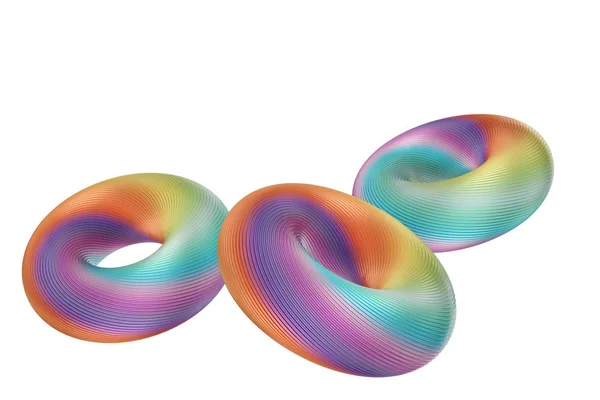 Красочные 3D абстрактные линии, выделенные на белом фоне. 3d illu — стоковое фото