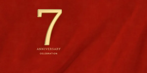 Anniversary concept red ribbon background and gold words. 3d ill — Stock Photo, Image