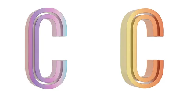 Alphabet 3D métallique coloré Isolé sur fond blanc. 3d i — Photo