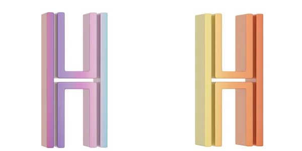 흰색 배경에 분리 된 다채 로운 금속 3D 알파벳. 3d i — 스톡 사진