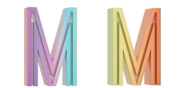 Kleurrijk metallic 3d alfabet Geïsoleerd op witte achtergrond. 3d i — Stockfoto