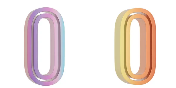 Alfabeto 3D metálico colorido Isolado em fundo branco. 3d i — Fotografia de Stock