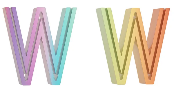 Alfabeto 3D metálico colorido Aislado sobre fondo blanco. 3d i —  Fotos de Stock