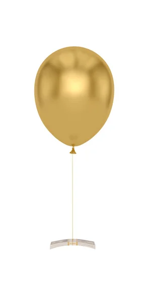 Uma pilha de dólares e balão isolado em fundo branco. 3d — Fotografia de Stock