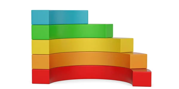 Gráfico del arco iris Aislado sobre fondo blanco. ilustración 3d — Foto de Stock