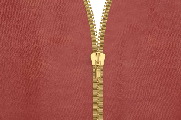 Zipper e pano de fundo vermelho. ilustração 3d — Fotografia de Stock