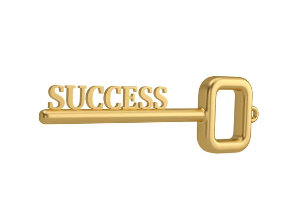 Золотий Ключ Успіху Ізольовано Білому Тлі Ілюстрація — стокове фото