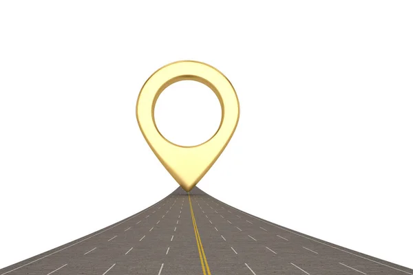 Map Pin Highway Isolated White Background Illustration — Stock Photo, Image
