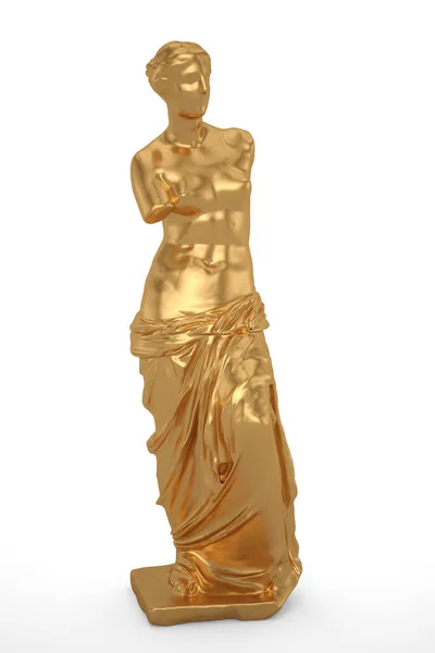 Bronzen Standbeeld Venus Geïsoleerd Witte Achtergrond Illustratie — Stockfoto