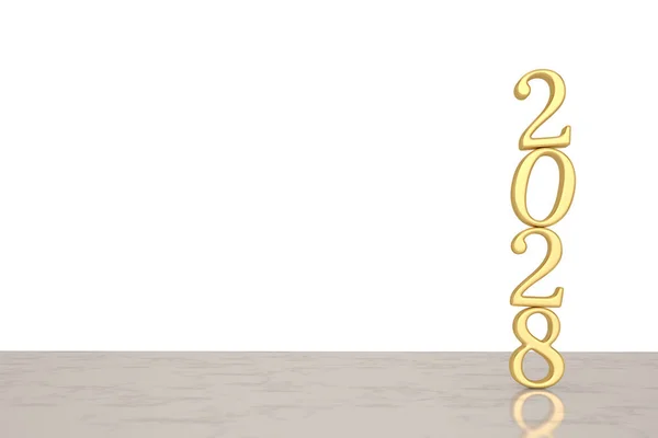 Feliz Ano Novo Números Metálicos Dourados Cartaz Festivo Design Banner — Fotografia de Stock
