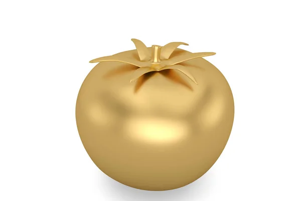 Tomate Dourado Isolado Sobre Fundo Branco Ilustração — Fotografia de Stock