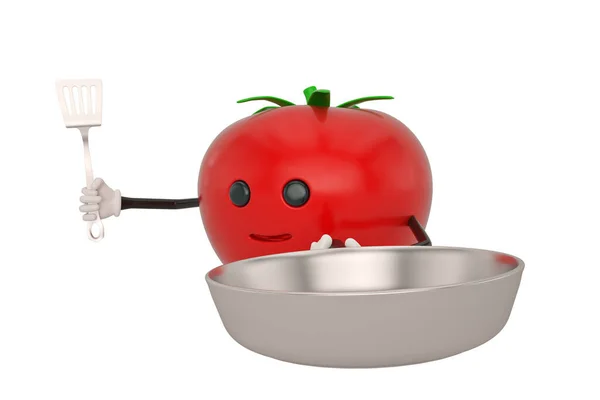 Cartoon Tomate Isoliert Auf Weißem Hintergrund Illustration — Stockfoto