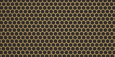 Altıgen altın çerçeve konsepti siyah arka planda, 3D görüntüleme. 3B illüstrasyon.