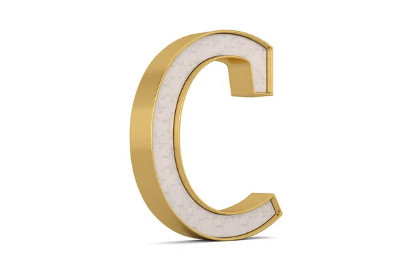 Gold frame luxury alphabet Isolated On White Background, 3D render. 3D illustration.