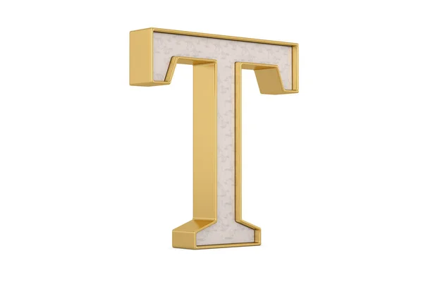 ホワイトの背景に分離されたゴールドフレーム高級アルファベット 3Dレンダリング 3Dイラスト — ストック写真