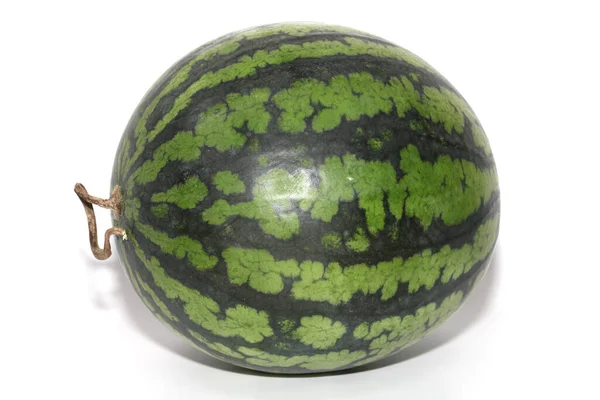 Nahaufnahme Von Wassermelone Isoliert Auf Weißem Hintergrund — Stockfoto