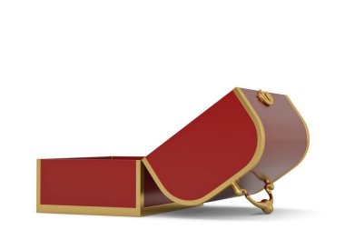 Beyaz Arkaplanda izole edilmiş lüks plastik kaplama kutusu, 3 boyutlu görüntüleme. 3B illüstrasyon.