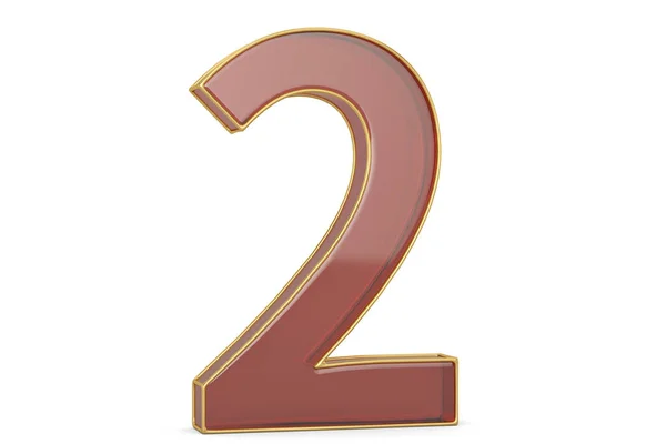 Quadro Dourado Numeral Isolado Fundo Branco Renderização Ilustração — Fotografia de Stock