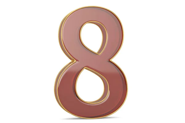 Quadro Dourado Numeral Isolado Fundo Branco Renderização Ilustração — Fotografia de Stock