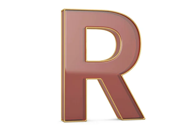 Goldener Rahmen Alphabet Isoliert Auf Weißem Hintergrund Renderer Illustration — Stockfoto