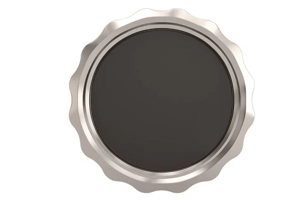 Bekroonde Achtergrond Zilveren Frame Ring Render Illustratie — Stockfoto