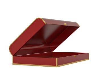 Beyaz Arkaplanda izole edilmiş lüks plastik kaplama kutusu, 3 boyutlu görüntüleme. 3B illüstrasyon.