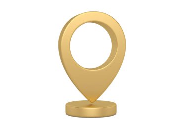 Harita noktası 3D simgesi Beyaz Arkaplanda izole edilmiş, 3D görüntüleme. 3B illüstrasyon.