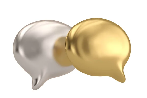 语音泡泡 对话框隔离在白色背景 3D渲染 3D插图 — 图库照片
