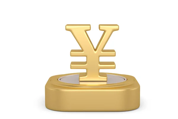 ホワイトの背景に分離されたゴールド通貨記号 3Dレンダリング 3Dイラスト — ストック写真